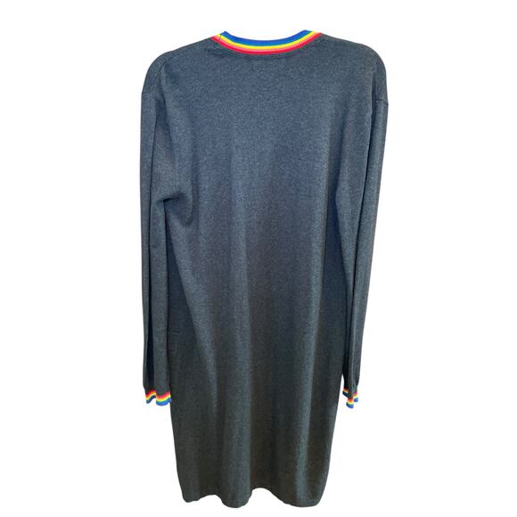 Spiritual Gangster | Women Large Rainbow Calli Long Cardigan Cashmere Sweater - Picture 11 of 14